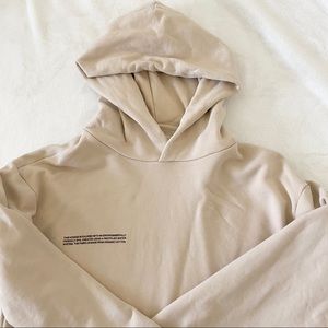 Pangaia Beige Cropped Hoodie